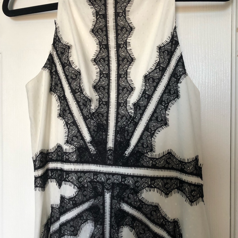 Aidan by Aidan mattox point D’esprit Gown White and black Size: 12 - Picture 4 of 7